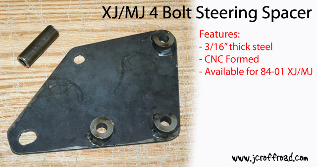 XJ Cherokee Steering Box Spacer (4 hole YJ style)