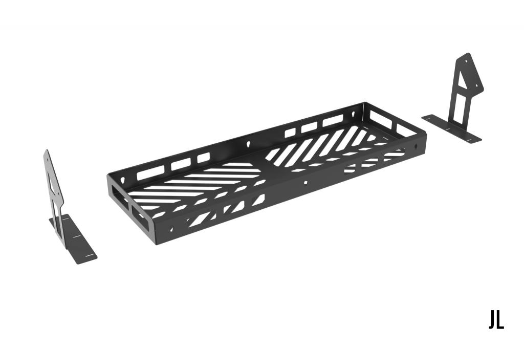 thumbnail image 2 of Hooke Road Rear Interior Cargo Rack Basket For Jeep Wrangler JK JL 4Dr (2007-2025) – Black Steel 2 of 4
