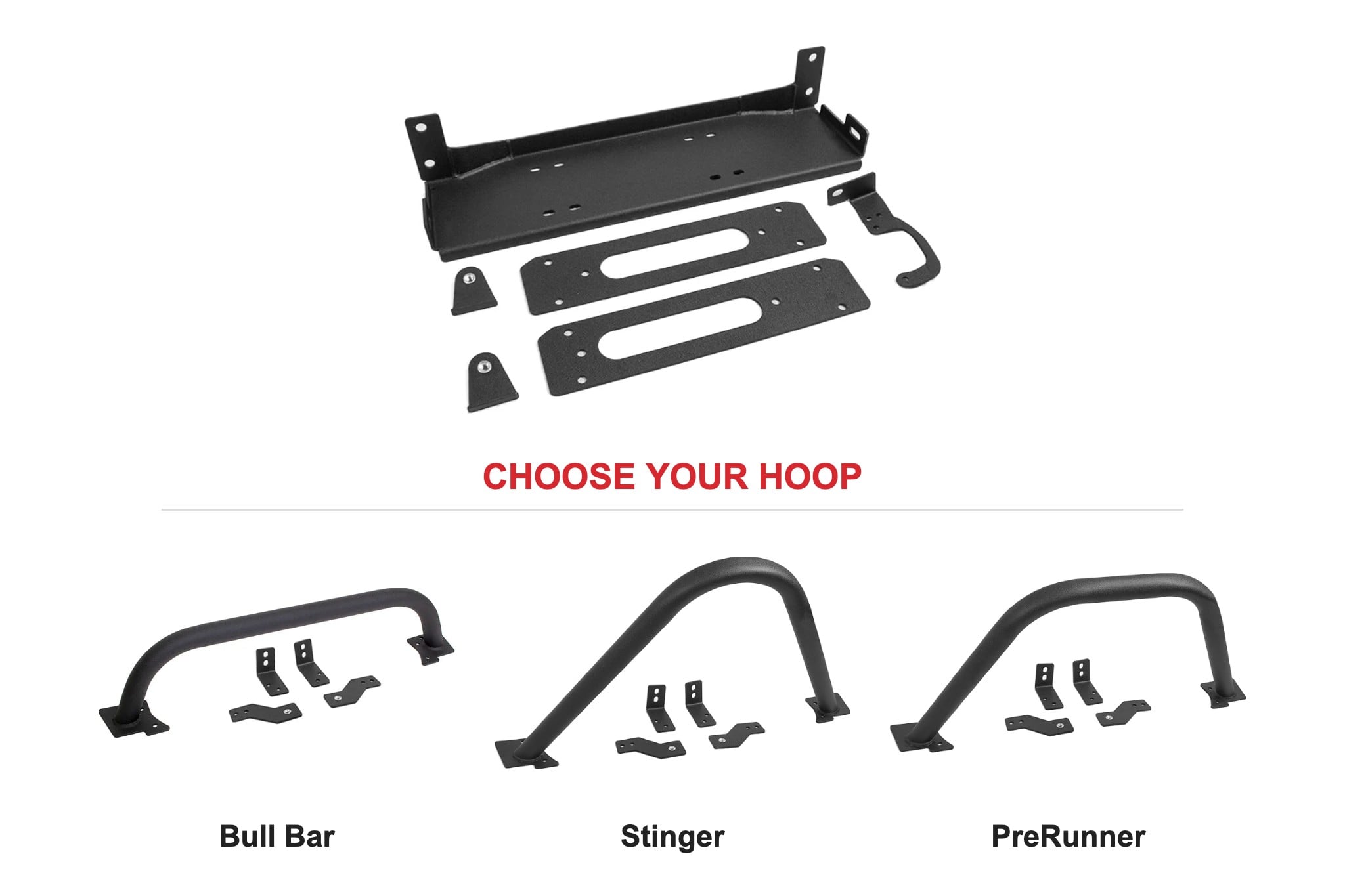 Winch Plate & Hoop Bundle | Jeep Wrangler JK Hard Rock Bumper (2013-2018)