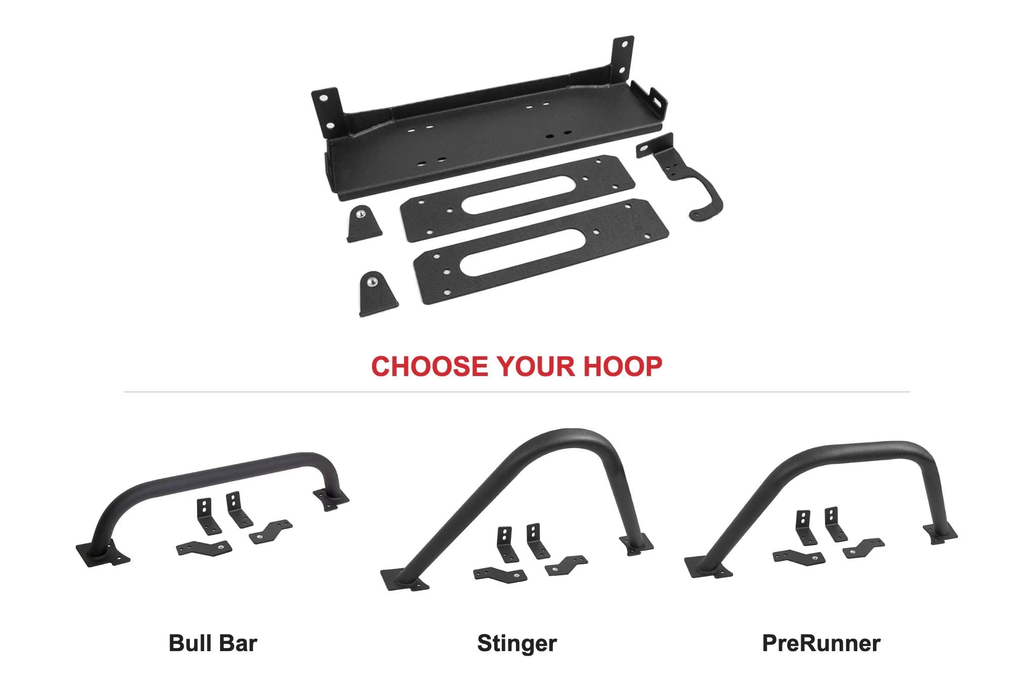 Winch Plate & Hoop Bundle | Jeep Wrangler JK Hard Rock Bumper (2013-2018)