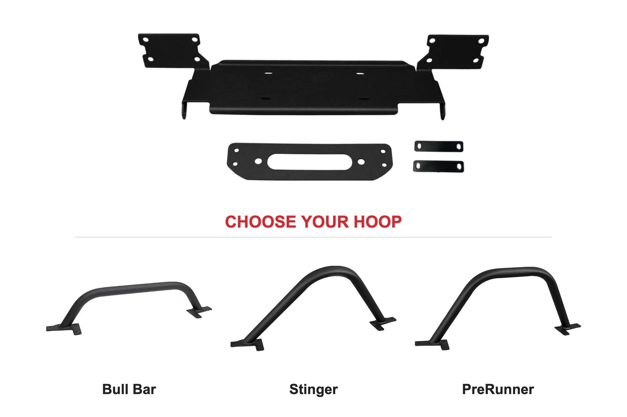 Winch Plate & Hoop Bundle | Jeep Wrangler JL & Gladiator JT Steel Bumper (2018+)