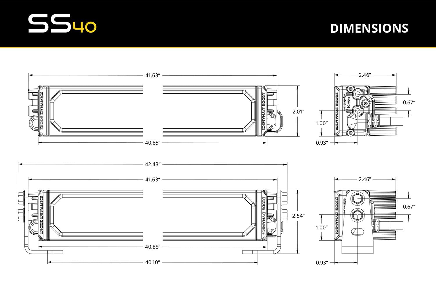 Diode Dynamics SS40 Dual-Color LED Light Bar