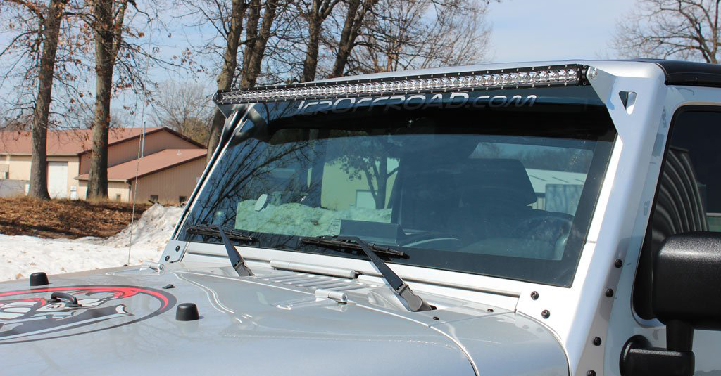 JcrOffroad Jeep Light Bar Mounts 50" Windshield Jeep Wrangler JK