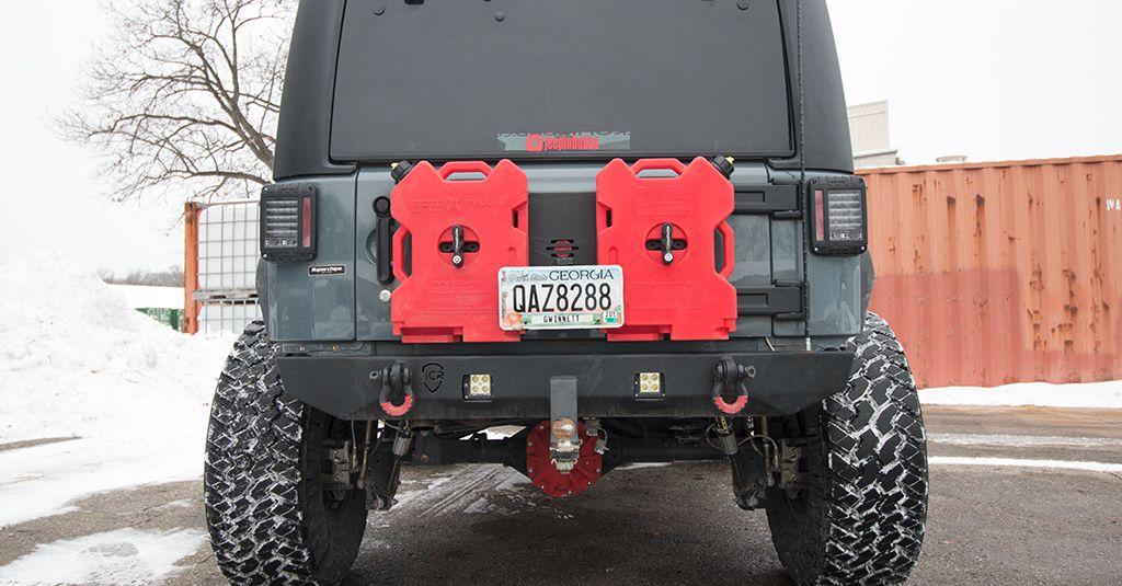 JcrOffroad: Jeep Gas Can Holder | Rotopax Trailgate Plate | Jeep Wrangler JK  (07-18)