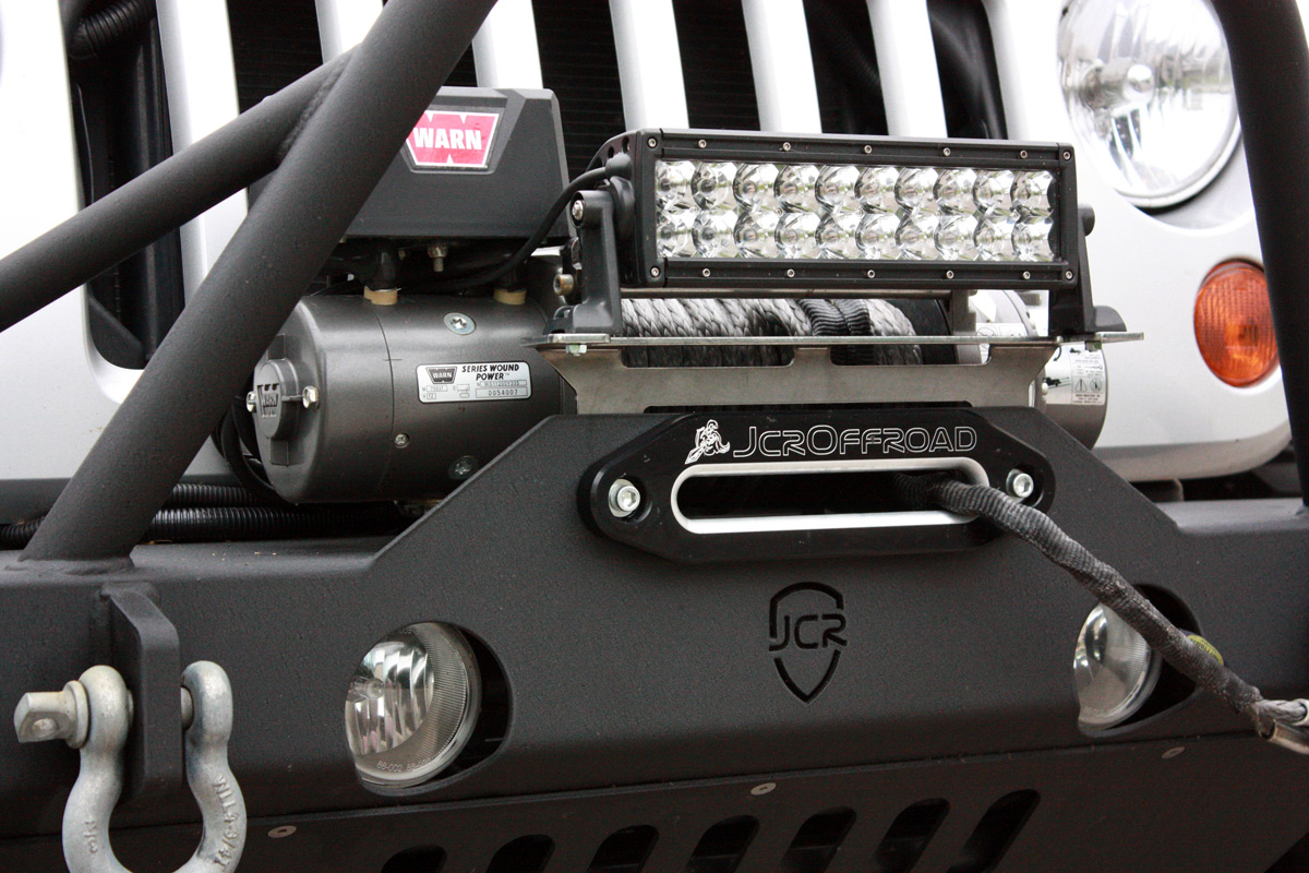 JcrOffroad Winch Fairlead Light Bracket 10" LED Light Bar