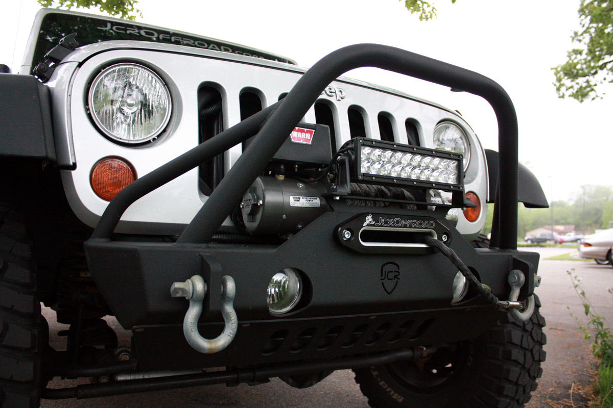 JcrOffroad Winch Fairlead Light Bracket 10" LED Light Bar