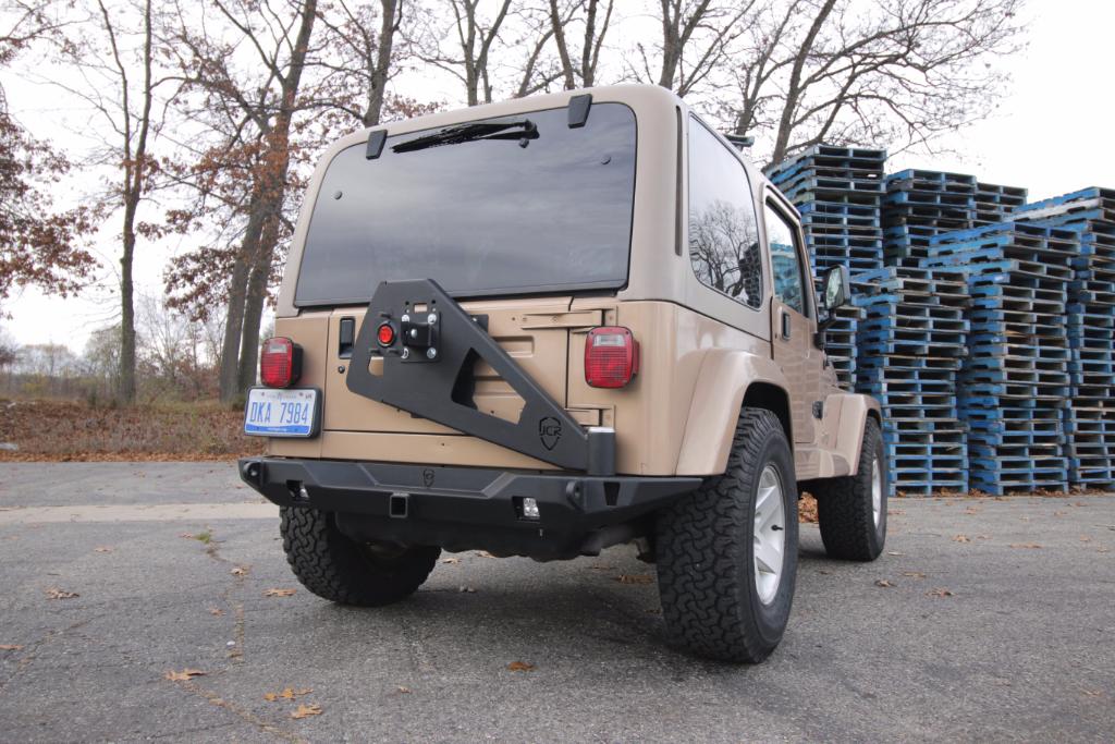 JcrOffroad Wrangler Tire Carrier Shield Gate Swinging Jeep