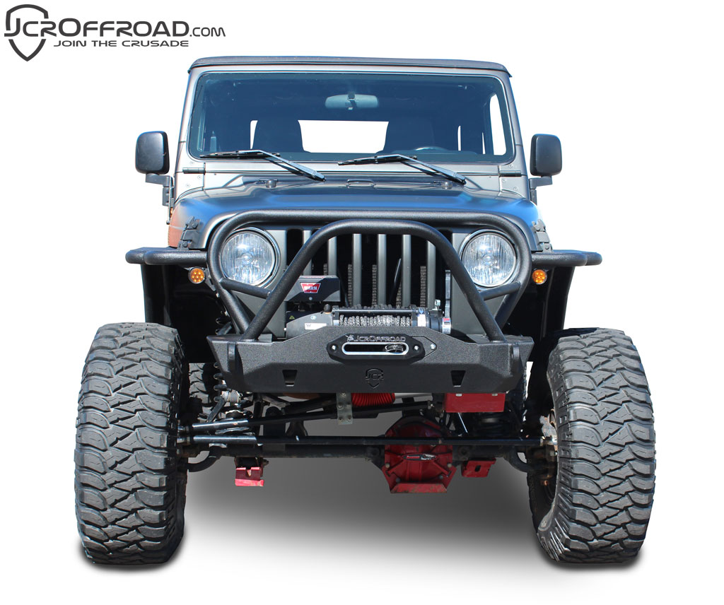 JcrOffroad Wrangler Front Bumper Mauler Stubby Deluxe Jeep TJ (9706)