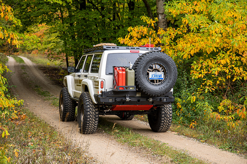 JcrOffroad Jeep XJ Rear Bumper Vanguard Tire Carrier Ready Jeep