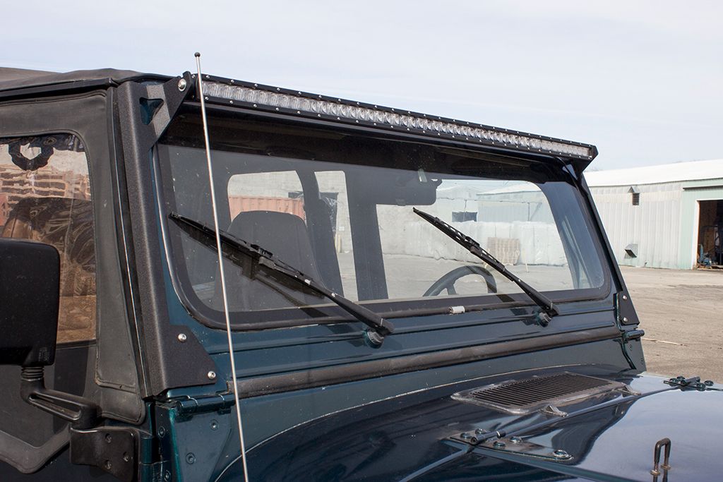 Wrangler Light Bar Mounts 50" Windshield Jeep YJ (8795) JcrOffroad